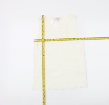 Womens UK Size 8 Marks and Spencer Ivory Basic Tank
