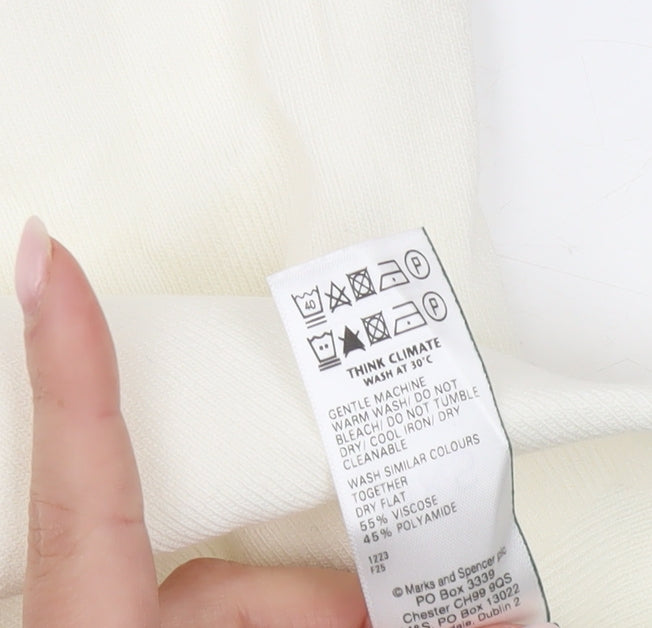 Womens UK Size 8 Marks and Spencer Ivory Basic Tank