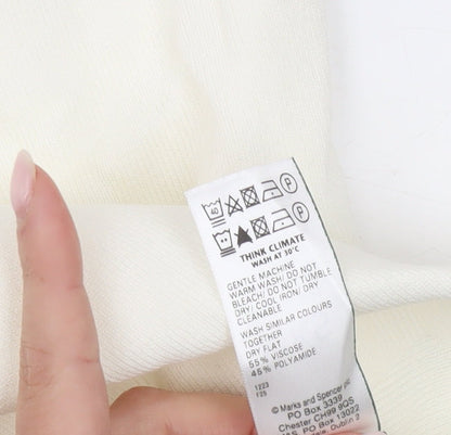 Womens UK Size 8 Marks and Spencer Ivory Basic Tank