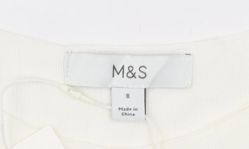 Womens UK Size 8 Marks and Spencer Ivory Basic Tank