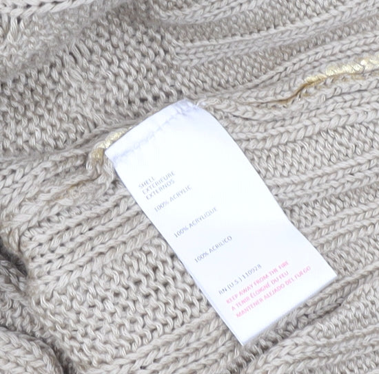 Aftershock London Women’s Gold Short Jumper Dress Size S Scoop Neck