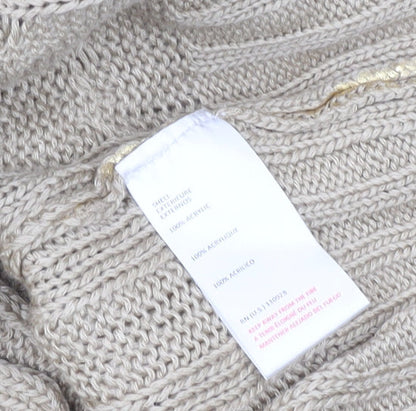 Aftershock London Women’s Gold Short Jumper Dress Size S Scoop Neck