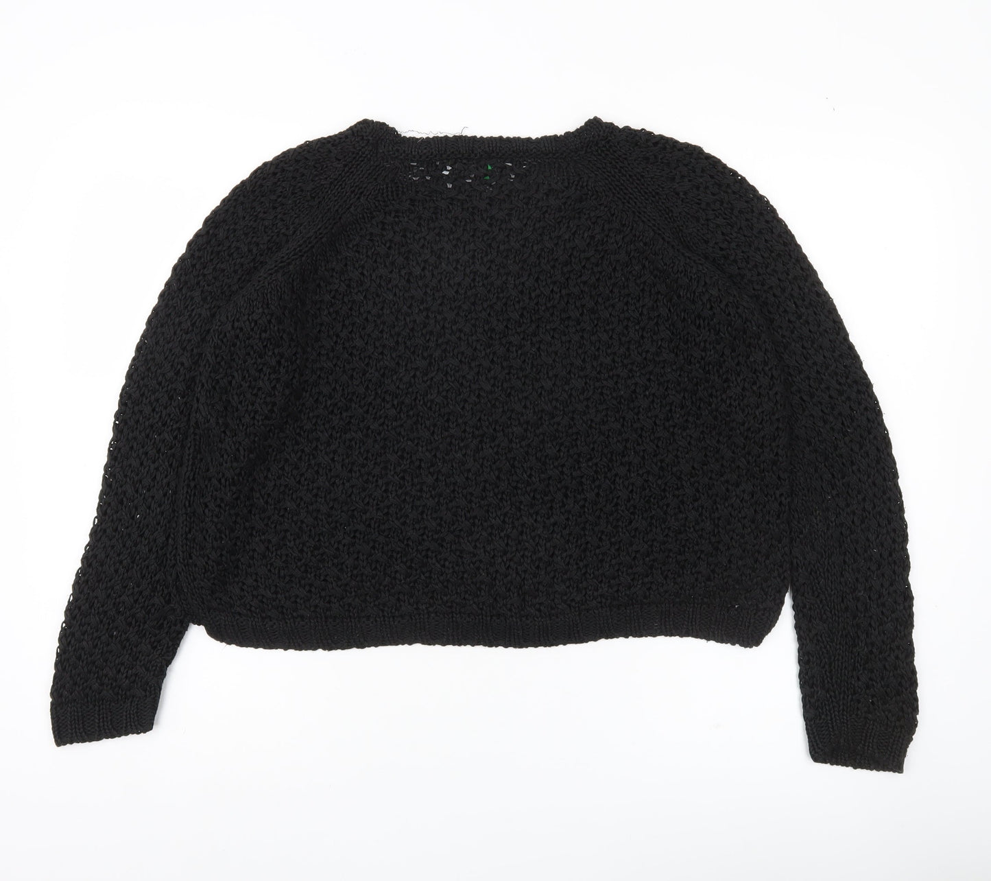 Womens UK Size M United Colors of Benetton Black Pullover Jumper