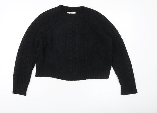 Womens UK Size 8 Mango Black Pullover Jumper