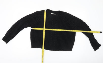 Womens UK Size 8 Mango Black Pullover Jumper