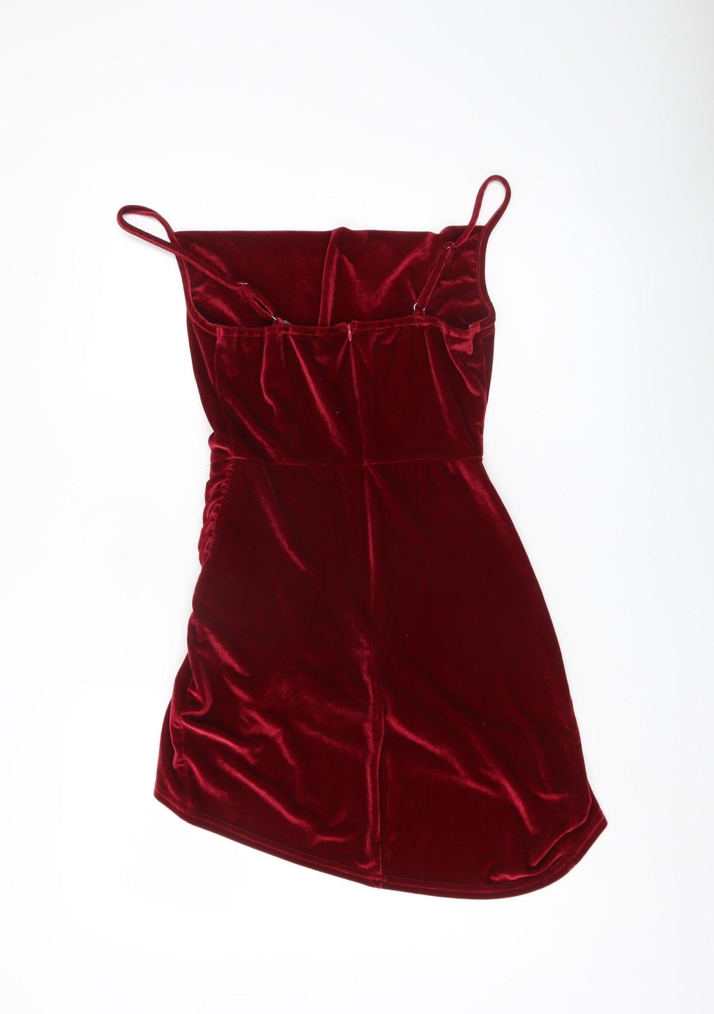 Double Crazy Women’s Red Velvet Bodycon Mini Dress S Sleeveless Party