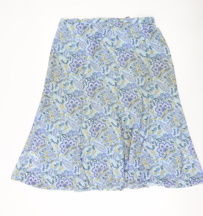 Cotswold Collections Womens Blue Paisley Floral A-Line Midi Skirt Size 18