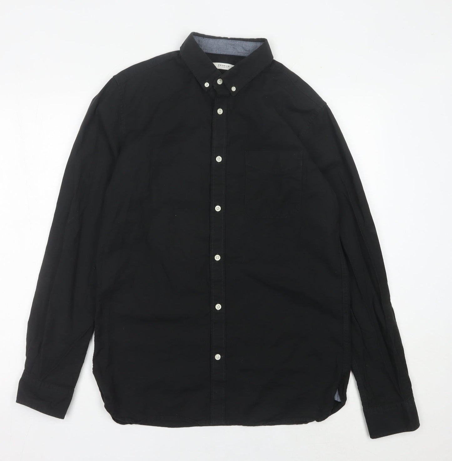 Jack & Jones Men’s Black L Button-Down Cotton Casual Shirt