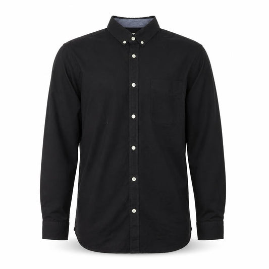 Jack & Jones Men’s Black L Button-Down Cotton Casual Shirt