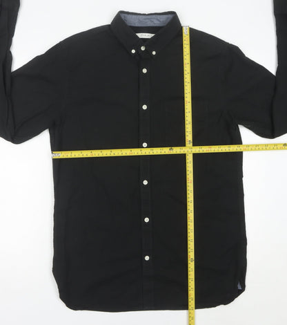 Jack & Jones Men’s Black L Button-Down Cotton Casual Shirt