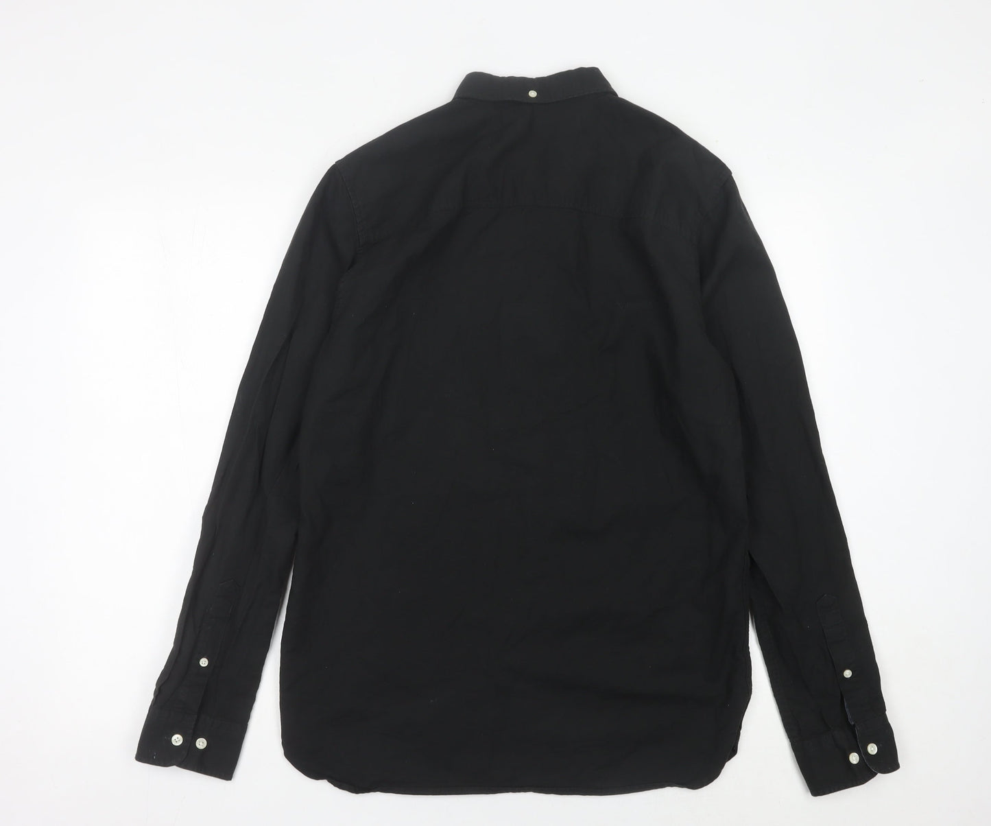 Jack & Jones Men’s Black L Button-Down Cotton Casual Shirt