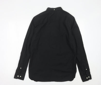 Jack & Jones Men’s Black L Button-Down Cotton Casual Shirt
