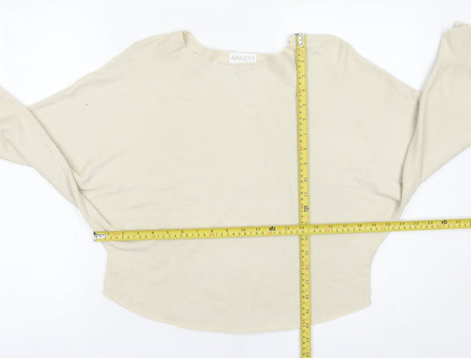 Apricot Womens Beige Jumper Size 10 Boat Neck Long Sleeve Knit Pullover