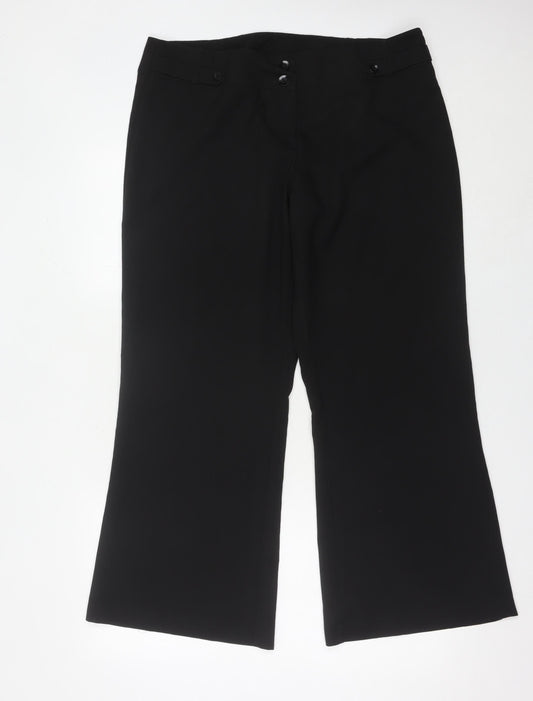 Womens UK Size 16 Dorothy Perkins Regular Fit Dress Pants Black Trousers