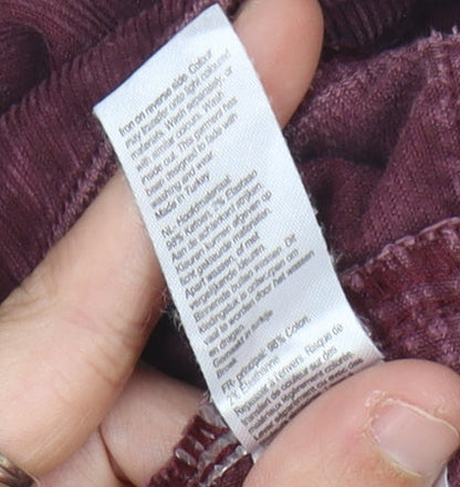 Monsoon Women Purple Corduroy A-Line Skirt UK 8 Knee Length