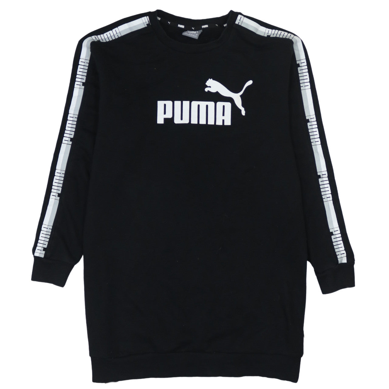 Puma Womens Black Size 10 Pullover Sweatshirt Logo Long Sleeve