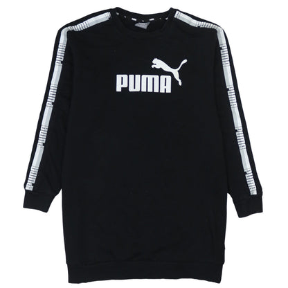 Puma Womens Black Size 10 Pullover Sweatshirt Logo Long Sleeve