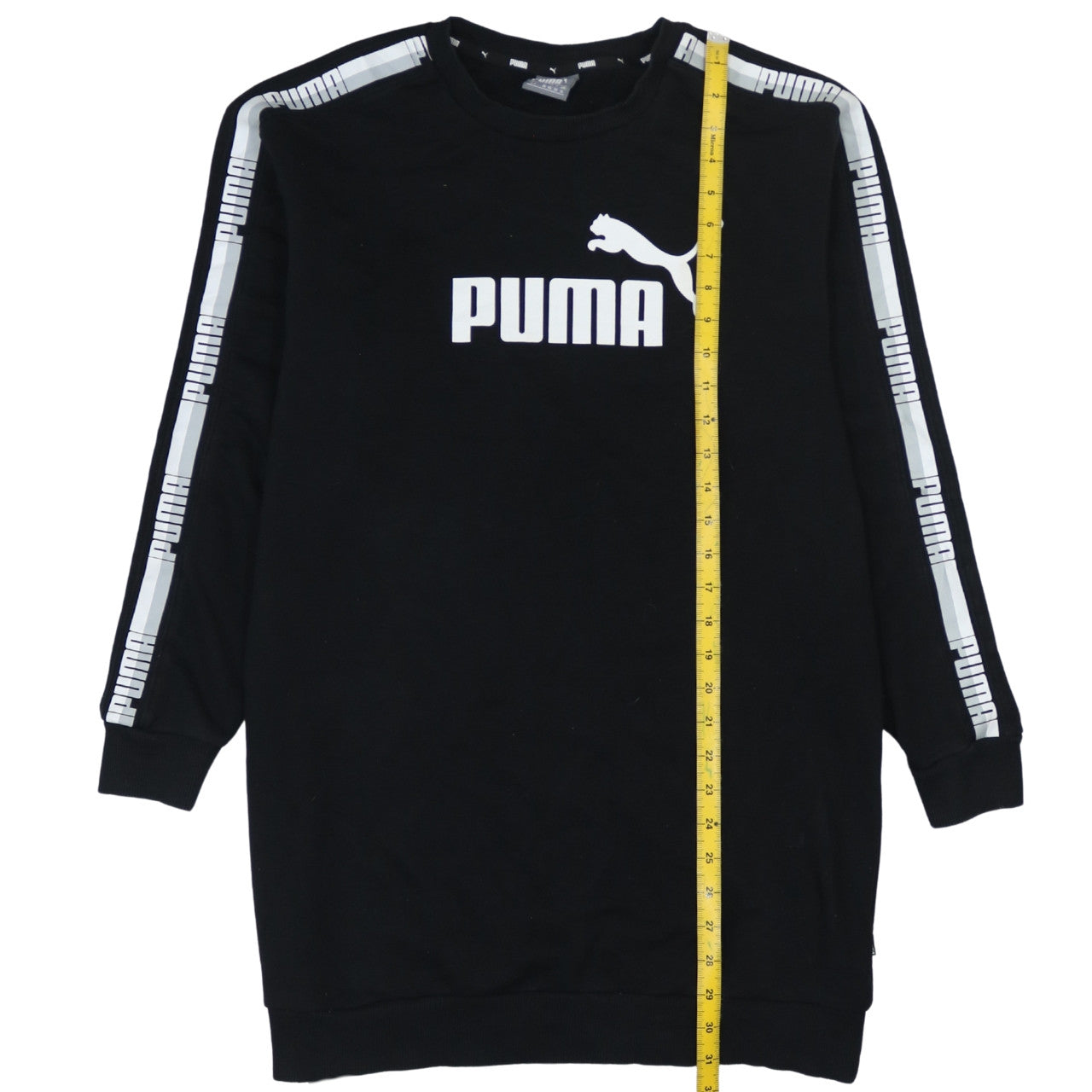 Puma Womens Black Size 10 Pullover Sweatshirt Logo Long Sleeve