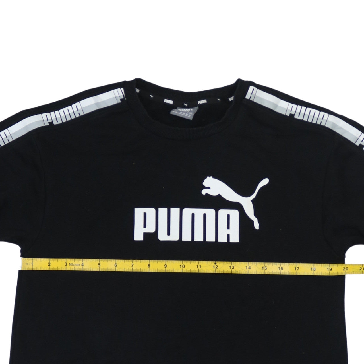 Puma Womens Black Size 10 Pullover Sweatshirt Logo Long Sleeve
