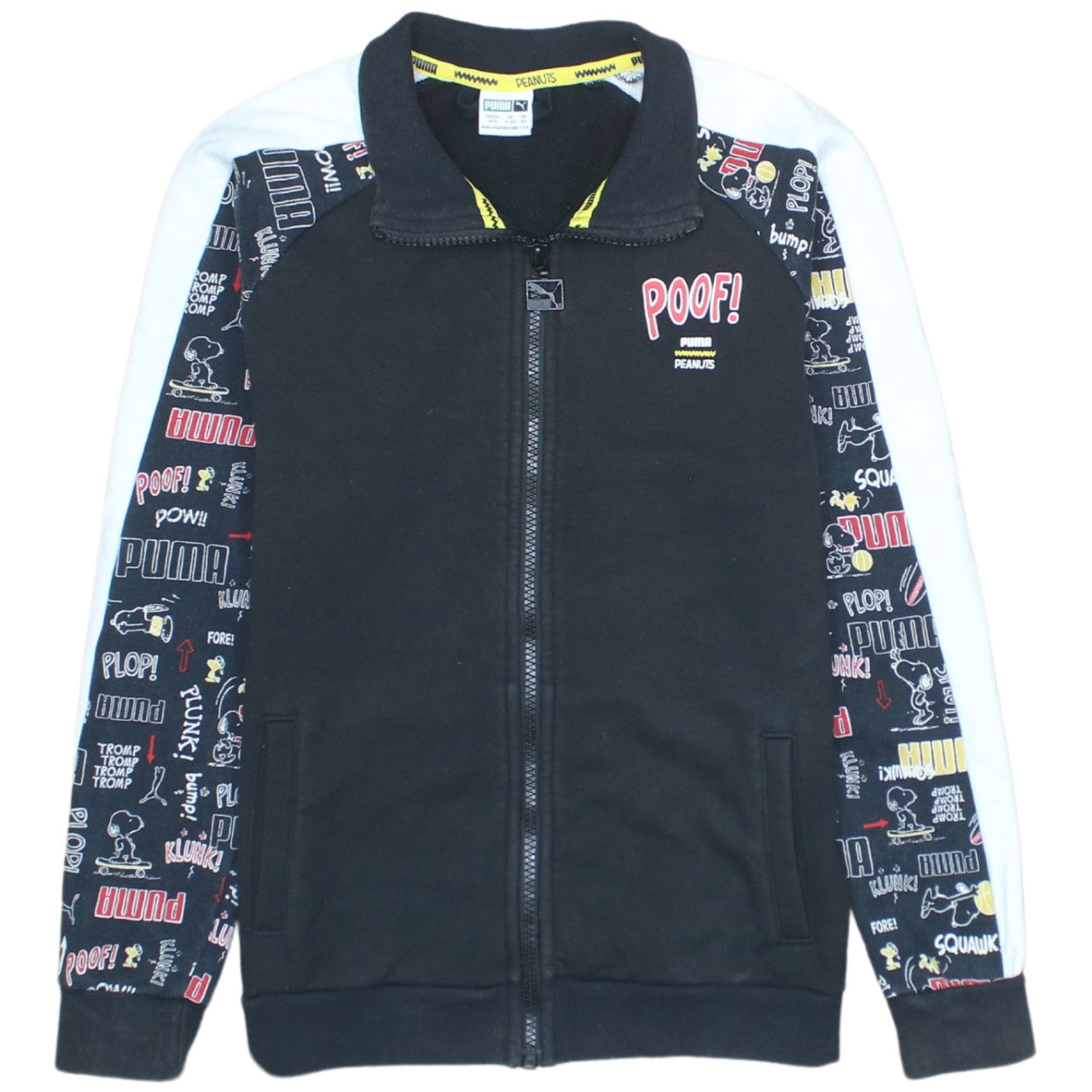 Puma Boys Black Full Zip Hoodie Sweatshirt 11-12Y Peanuts Graphic Print
