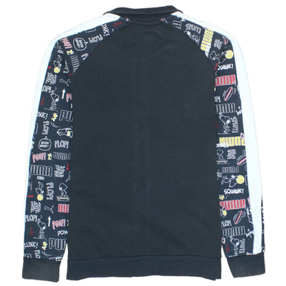Puma Boys Black Full Zip Hoodie Sweatshirt 11-12Y Peanuts Graphic Print