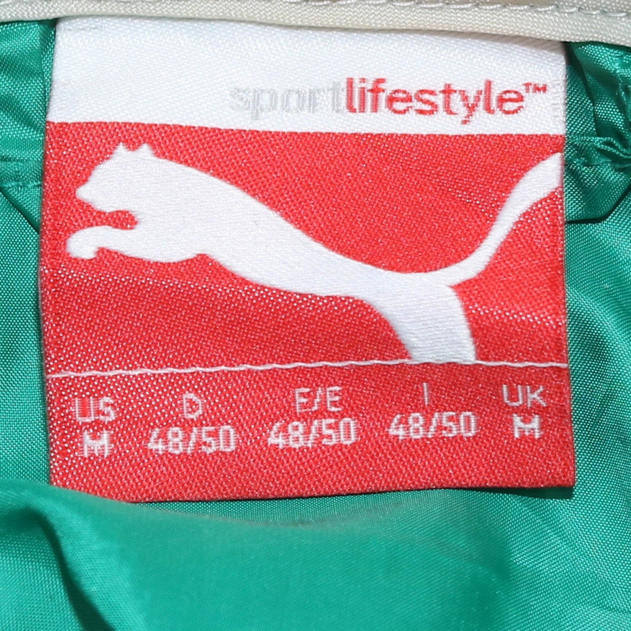 Puma Men's Green M Windbreaker Jacket Hooded Full Zip Polyester