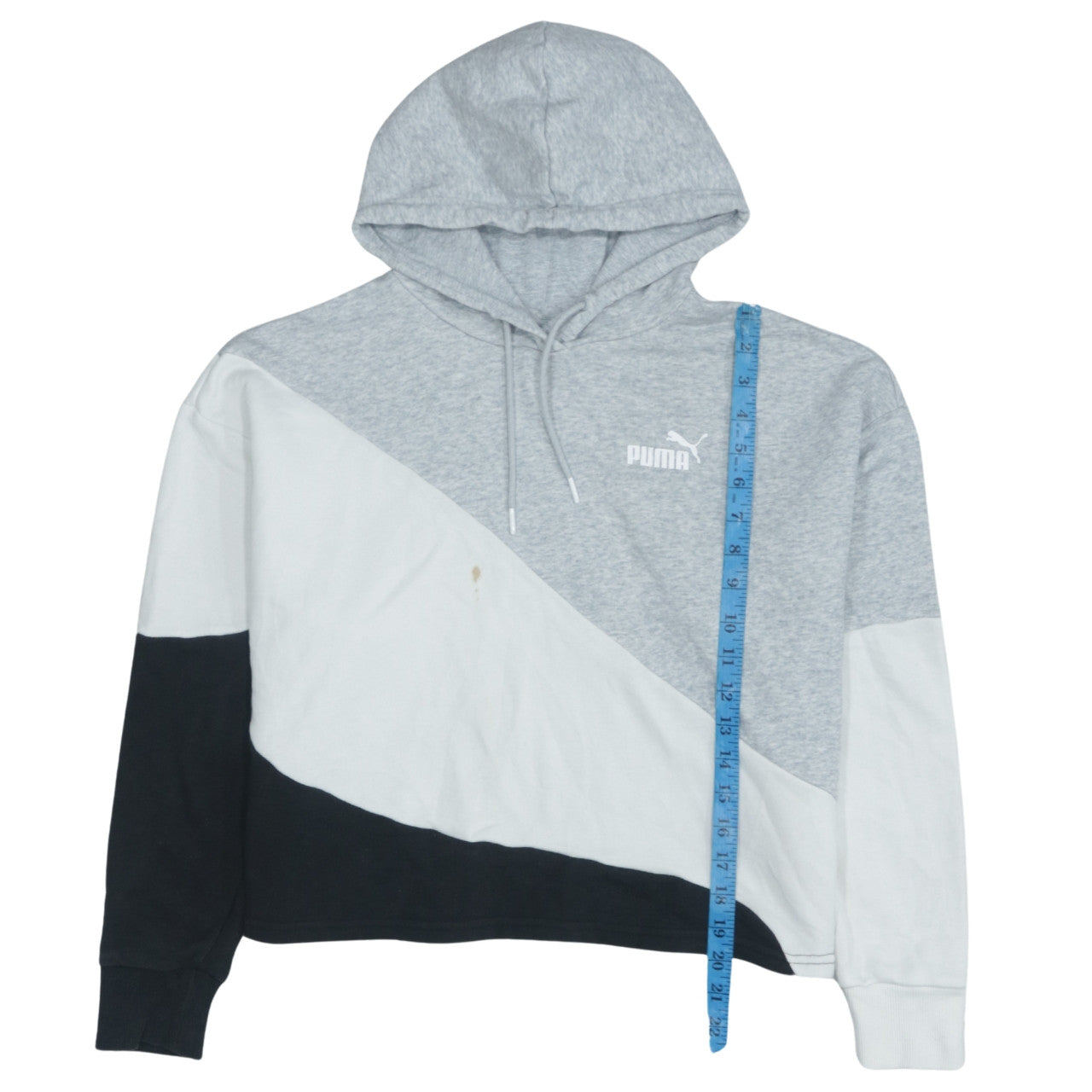 Puma Womens Grey White Black Colourblock Hoodie Size M Pullover