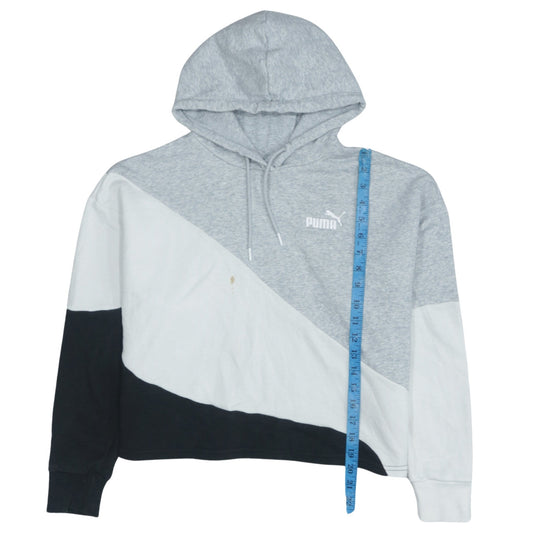 Puma Womens Grey White Black Colourblock Hoodie Size M Pullover
