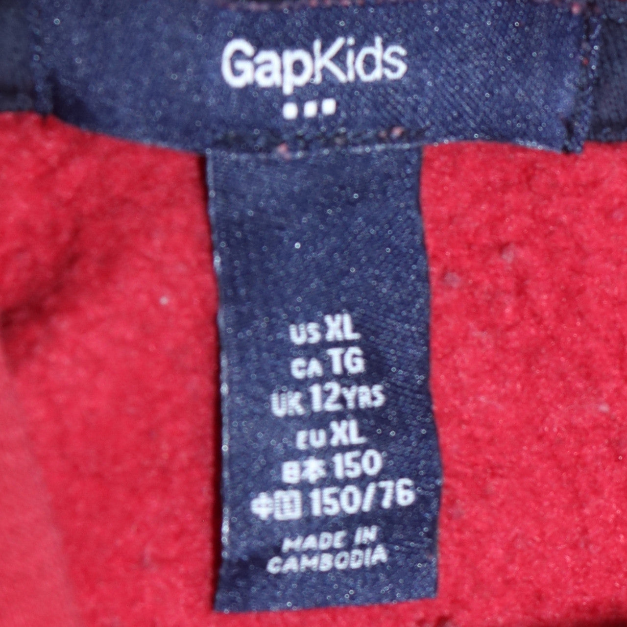 GAP Boys Red Pullover Hoodie 12 Years Logo Graphic Sweatshirt
