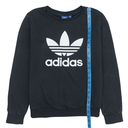Adidas Womens Black Size 12 Logo Sweatshirt Pullover Cotton