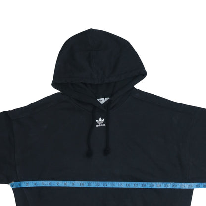 Adidas Womens Black Cropped Hoodie UK 16 Pullover Logo