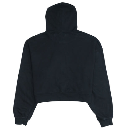 Adidas Womens Black Cropped Hoodie UK 16 Pullover Logo