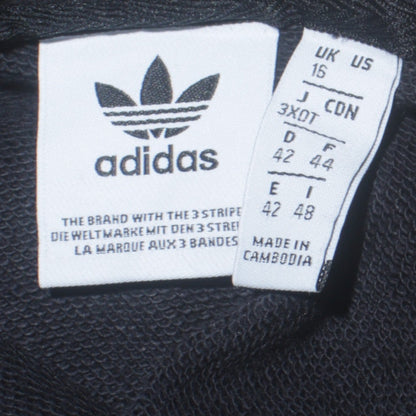 Adidas Womens Black Cropped Hoodie UK 16 Pullover Logo