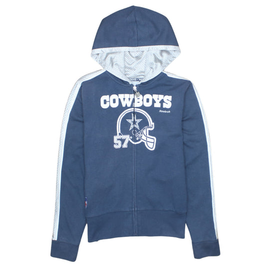Reebok Womens Blue Dallas Cowboys Full Zip Hoodie Size M