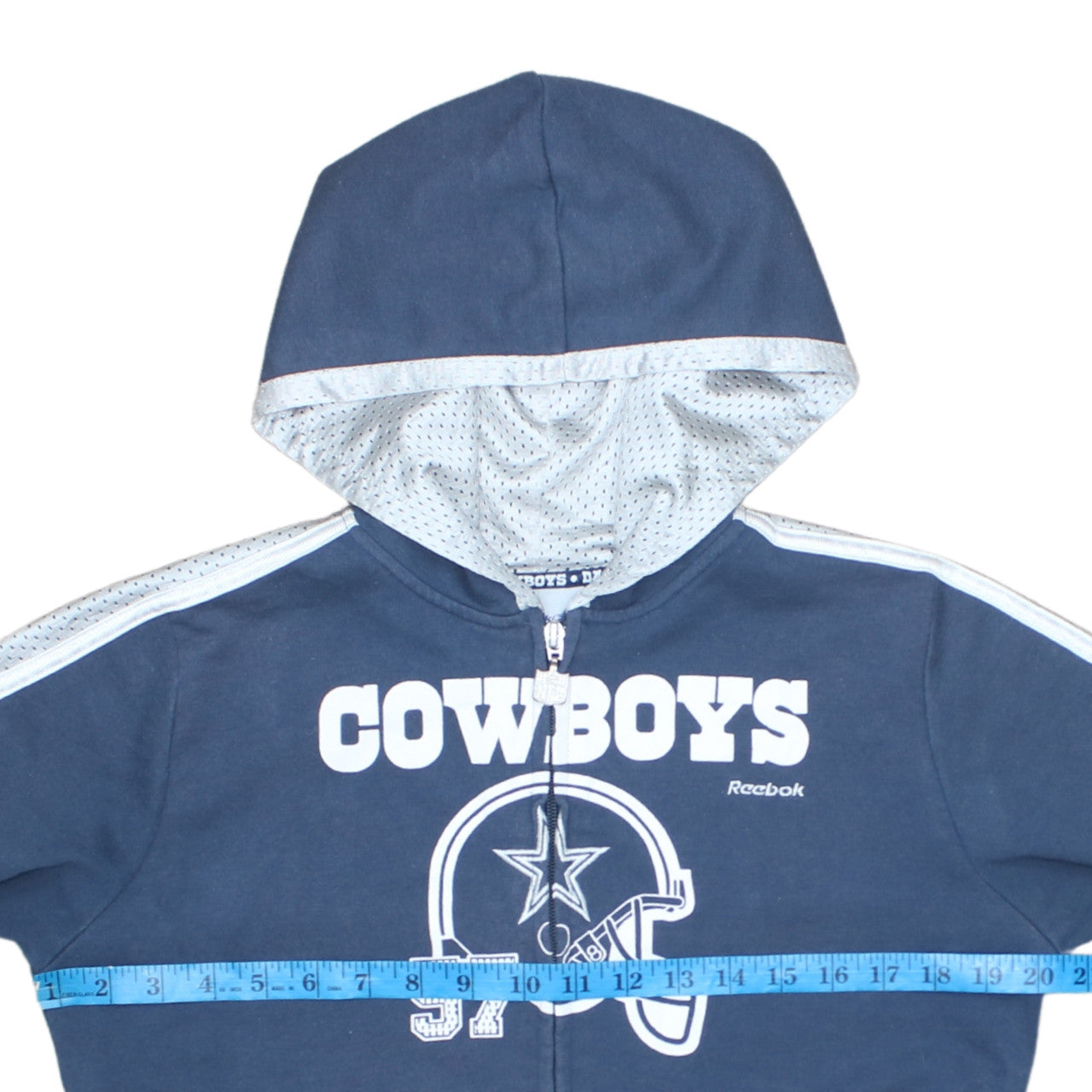 Reebok Womens Blue Dallas Cowboys Full Zip Hoodie Size M