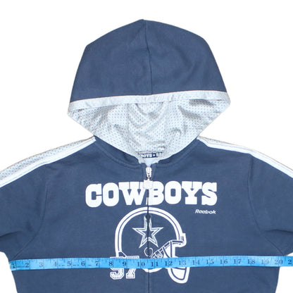 Reebok Womens Blue Dallas Cowboys Full Zip Hoodie Size M
