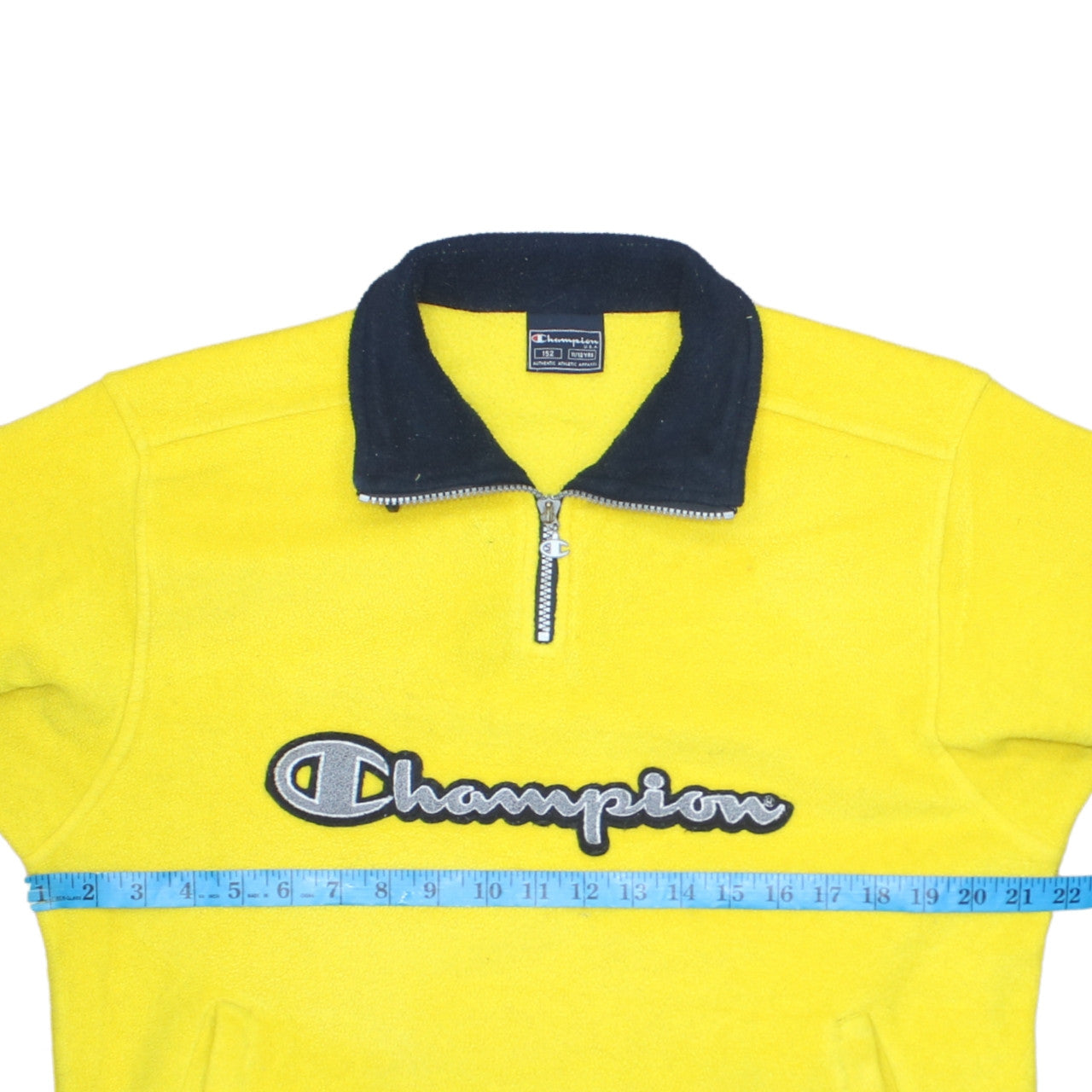Champion Boys Yellow Fleece 1/4 Zip Logo Sweatshirt 11-12 Years