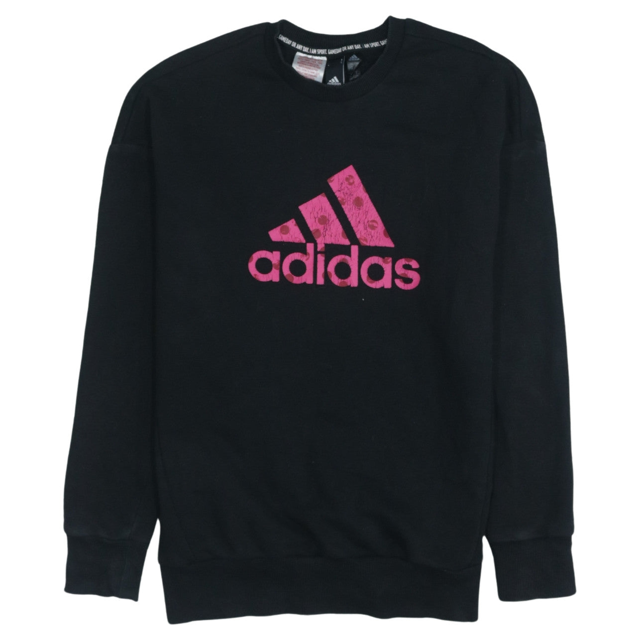 Adidas Girls Black Sweatshirt 13-14 Years Crew Neck Pullover Logo Jumper