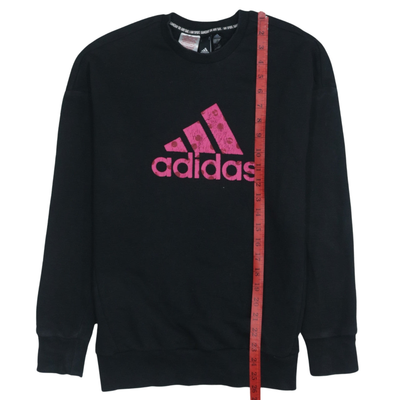 Adidas Girls Black Sweatshirt 13-14 Years Crew Neck Pullover Logo Jumper