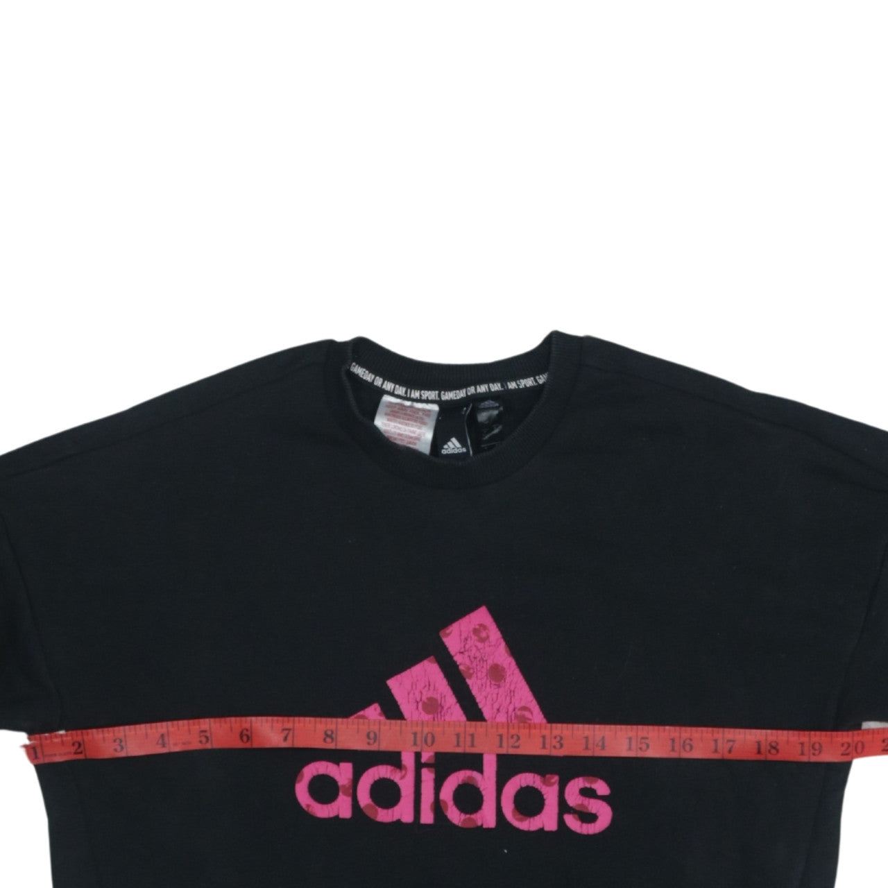 Adidas Girls Black Sweatshirt 13-14 Years Crew Neck Pullover Logo Jumper