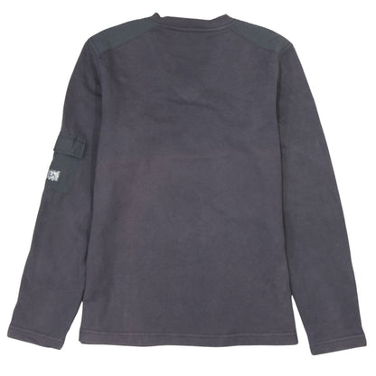 Fila Womens Black V-Neck Sweatshirt Size S Long Sleeve Cotton Blend