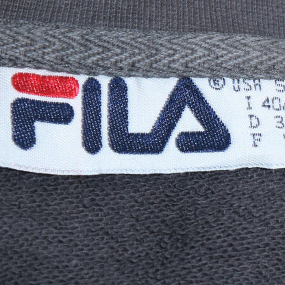 Fila Womens Black V-Neck Sweatshirt Size S Long Sleeve Cotton Blend