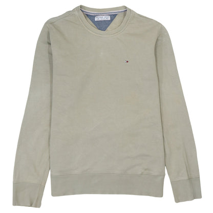 Tommy Hilfiger Men Beige Medium Pullover Sweatshirt Graphic Logo