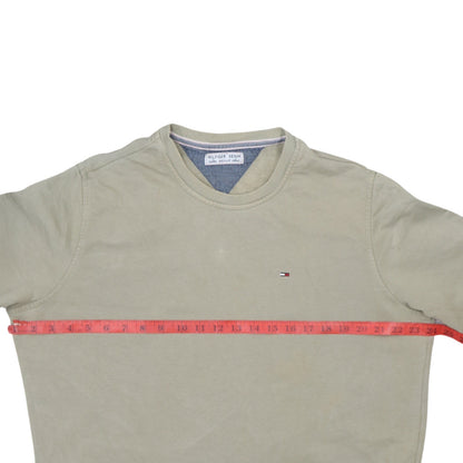 Tommy Hilfiger Men Beige Medium Pullover Sweatshirt Graphic Logo