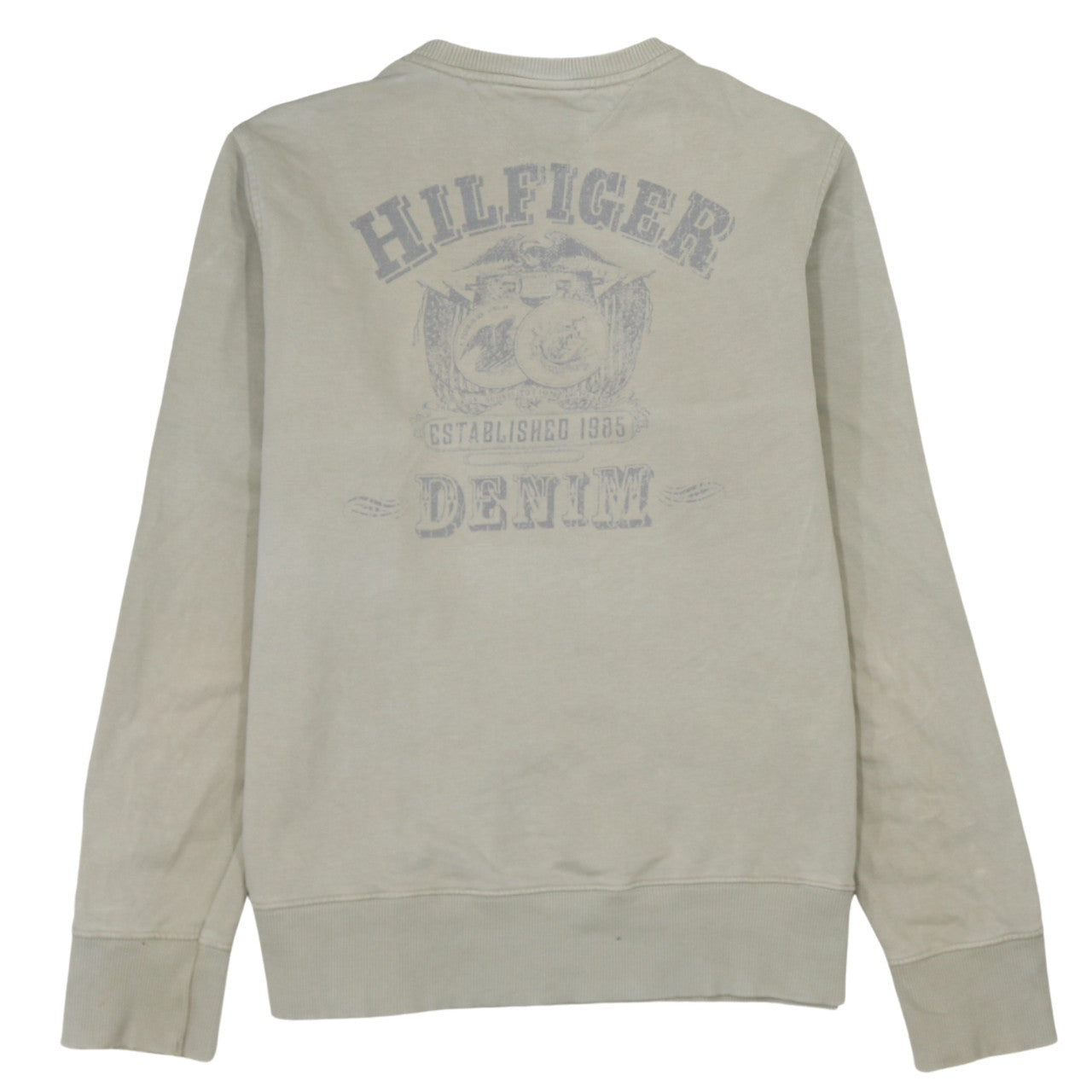 Tommy Hilfiger Men Beige Medium Pullover Sweatshirt Graphic Logo