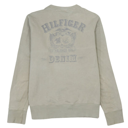 Tommy Hilfiger Men Beige Medium Pullover Sweatshirt Graphic Logo
