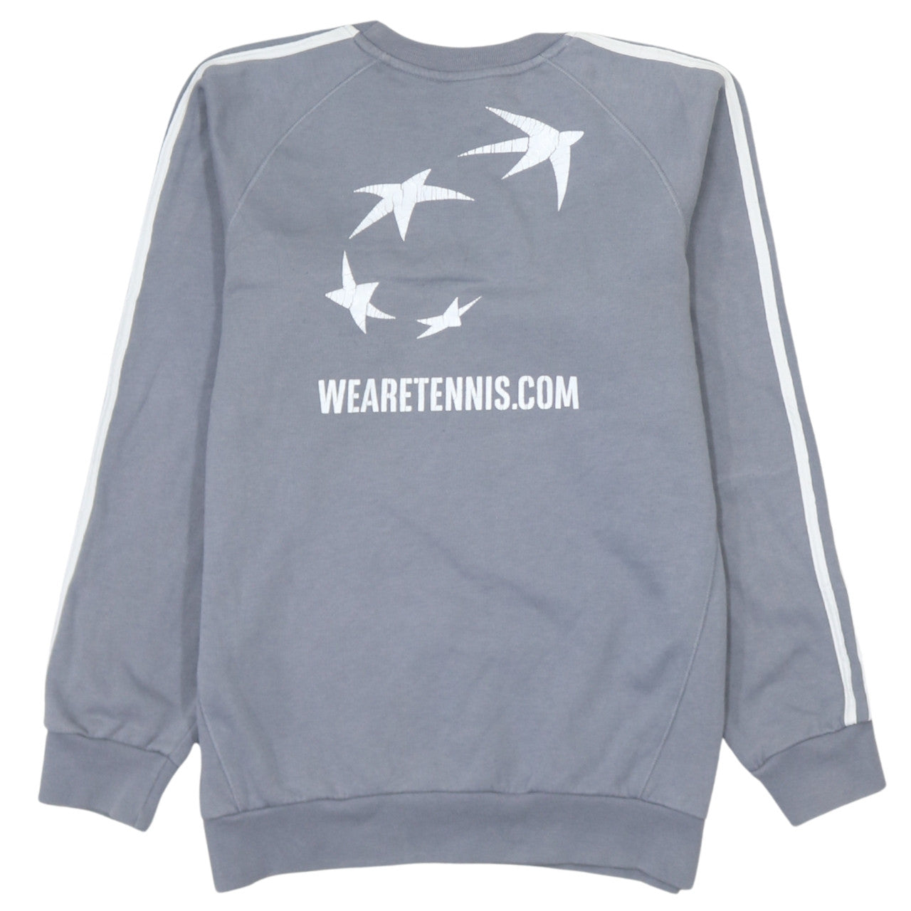 Adidas Boys Grey Sweatshirt 13-14Y Tennis Pullover Graphic Logo Regular Fit
