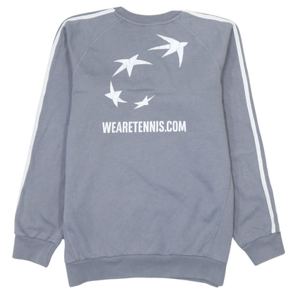 Adidas Boys Grey Sweatshirt 13-14Y Tennis Pullover Graphic Logo Regular Fit