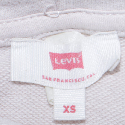 Levi's Women's White XS Pullover Hoodie Logo Print Raglan