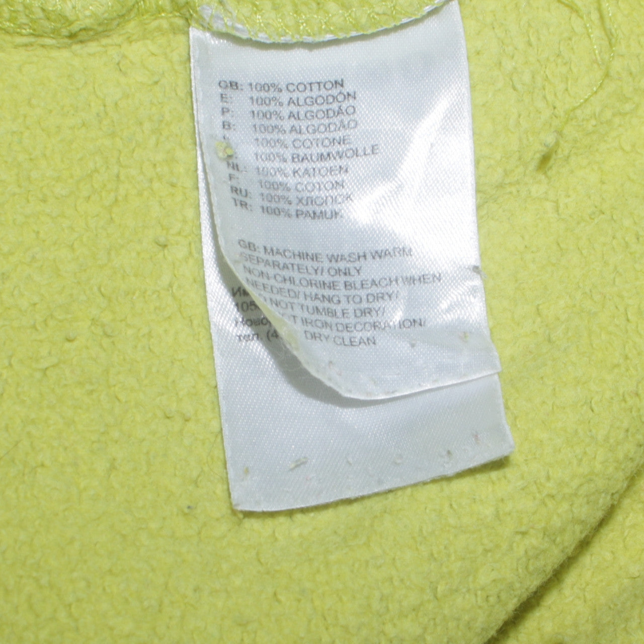 The North Face Mens Yellow Hoodie Pullover Logo L Cotton Sweatshirt